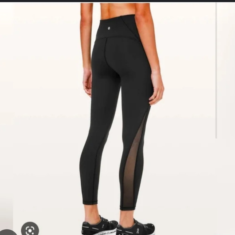 Lululemon Black Leggings with Sheer Panels